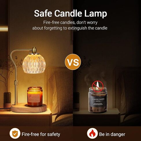 [مجموعة من 2] مصباح تدفئة الشموع، سخان شموع مع مؤقت وخافت ارتفاع تدفئة الشموع المعطرة لجميع الأحجام، [ذهبي + أسود] سخان شموع مع لمبات 2 * 50 وات لهدايا عيد الأم in Kuwait