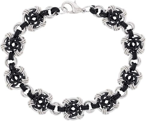 مجموعة أساور Weave Got Maille Onyx Swirls Chain Maille، 8.5 بوصة، أونيكس in Kuwait