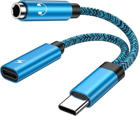 USB Type C 60W Fast Samsung Charger Power Cord & 3.5mm Headphone Adapter, 2 in 1 Aux Audio Earphone Jack Dongle Cable for Samsung Galaxy A15 A25 A54 S24 Ultra S23+ S22 S21FE S20 A14 A34 A13 A53 ZFold5 in Saudi Arabia