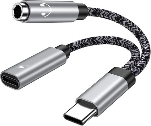 USB Type C 60W Fast Samsung Charger Power Cord & 3.5mm Headphone Adapter, 2 in 1 Aux Audio Earphone Jack Dongle Cable for Samsung Galaxy A15 A25 A54 S24 Ultra S23+ S22 S21FE S20 A14 A34 A13 A53 ZFold5 in Saudi Arabia