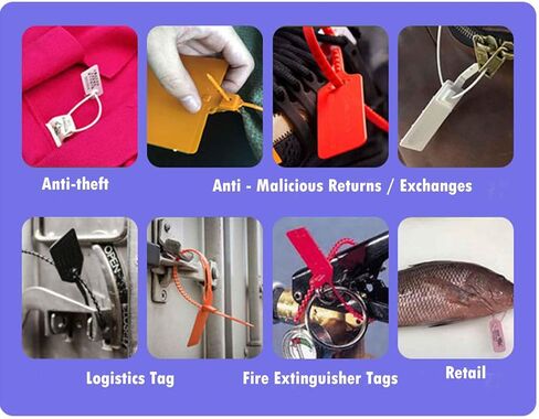 LalaKoo 500 Pcs Plastic Tamper Seals - Fire Extinguisher Tags Seals Disposable Security Tags Seals Numbered Zip Ties Labels Self Locking 250mm (Red) in Kuwait