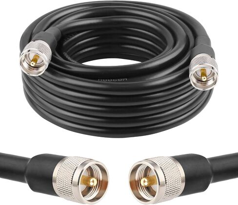 MOOKEERF PL259 UHF كابل 25 قدم، KMR400 PL259 ذكر إلى ذكر كابل محوري منخفض الخسارة CB كابل محوري لراديو HAM، راديو VHF، متر SWR، تحليل الهوائي in Saudi Arabia