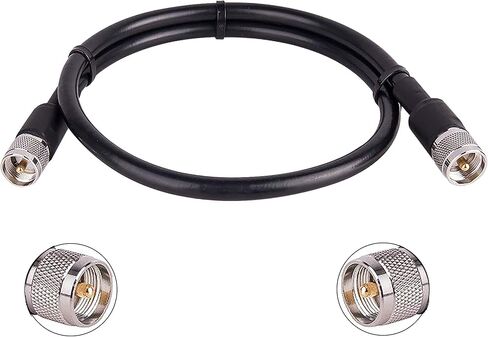 MOOKEERF PL259 UHF كابل 25 قدم، KMR400 PL259 ذكر إلى ذكر كابل محوري منخفض الخسارة CB كابل محوري لراديو HAM، راديو VHF، متر SWR، تحليل الهوائي in Saudi Arabia