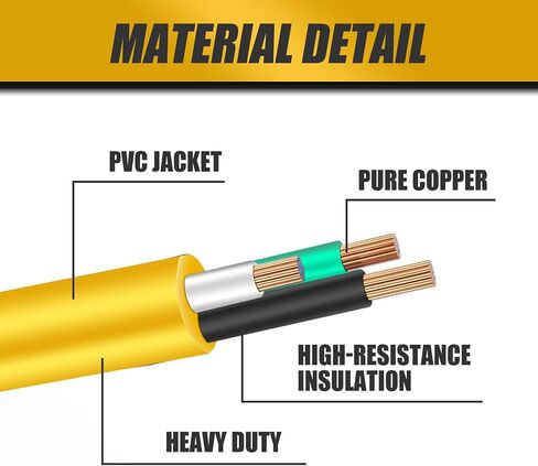PLIS 50FT 14 Gauge Power Extension Cord 3 Prong, 6 Nema 5-15R Female Socket., Nema5-15P/Nema5-15R Male to Female Connector with Red LED Indicator, Stage Backlines Power Board in Saudi Arabia
