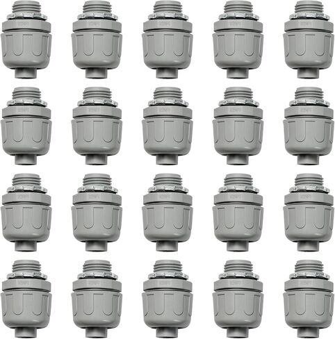 موصلات قناة HDHAODA، موصل محكم سائل 1/2 بوصة NPT غير معدني لتركيبات القنوات الكهربائية المرنة من PVC، مستقيم 180 درجة، مدرج في قائمة UL لأدوات الأنابيب المنزلية الخارجية، رمادي (10 عبوات) in Kuwait
