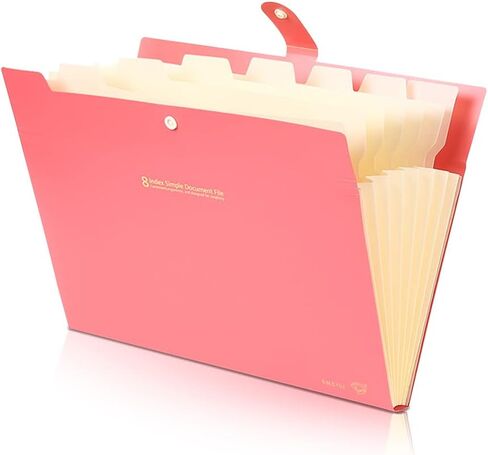 حجم حرف مجلد جمالي من الأكورديون مع 8 جيوب/إغلاق سريع/عروة، مجلد للمستندات المهمة، لطيف، أظرف حفظ قابلة للتوسيع، منظم ملفات موسع (بيج) in Kuwait