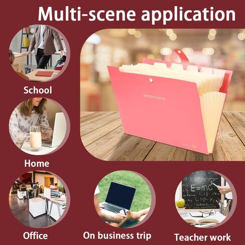 حجم حرف مجلد جمالي من الأكورديون مع 8 جيوب/إغلاق سريع/عروة، مجلد للمستندات المهمة، لطيف، أظرف حفظ قابلة للتوسيع، منظم ملفات موسع (بيج) in Kuwait