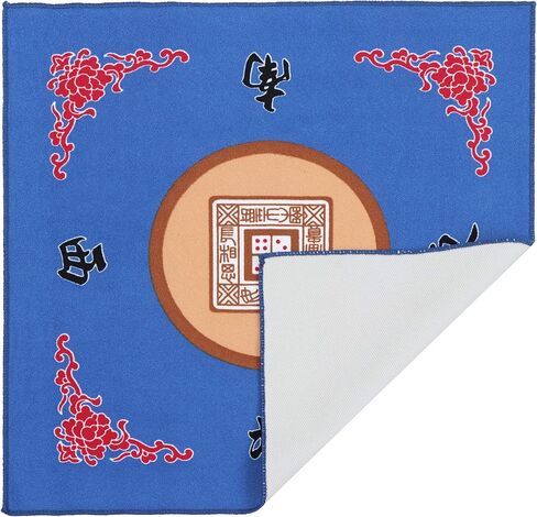 Jigitz Blue Game Mat with Case - Classic Chinese Mahjong Table Mat - 30.8 x 30.8in Felt Table Cover Mahjong Mat in Saudi Arabia