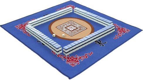 Jigitz Blue Game Mat with Case - Classic Chinese Mahjong Table Mat - 30.8 x 30.8in Felt Table Cover Mahjong Mat in Saudi Arabia