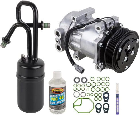 AC Compressor & A/C Kit For Jeep Wrangler TJ 1997 1998 - Includes Drier, Expansion Valve, PAG Oil & O-Ring Seals - BuyAutoParts 60-80174RK New in Saudi Arabia