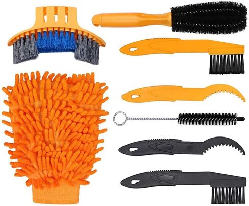 MMOBIEL Bike Cleaning Tool Set 7 Pieces Mountain Road City BMX Bicycle Cleaning Brush Kit for Chain, Wheel, Tire in Saudi Arabia