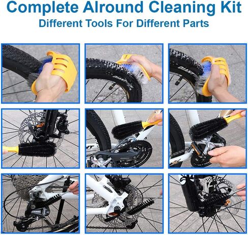 MMOBIEL Bike Cleaning Tool Set 7 Pieces Mountain Road City BMX Bicycle Cleaning Brush Kit for Chain, Wheel, Tire in Saudi Arabia