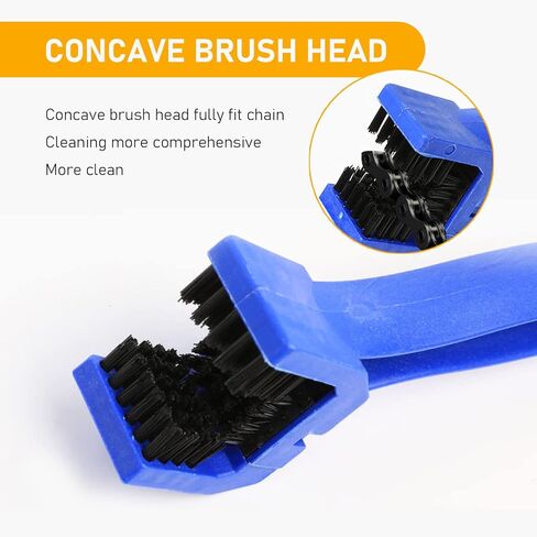 Jawmoy 2 PCS Motorcycle Chain Brush, Mountain Bike Dental Tray Cleaning Brush, Bicycle Chain Washer, Cycling Equipment (Blue & Red) in Saudi Arabia