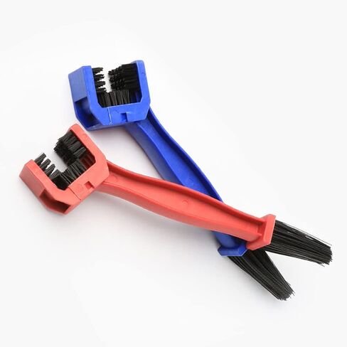 Jawmoy 2 PCS Motorcycle Chain Brush, Mountain Bike Dental Tray Cleaning Brush, Bicycle Chain Washer, Cycling Equipment (Blue & Red) in Saudi Arabia