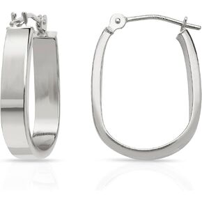 14K الذهب الأصفر المسطح على شكل أقراط in Kuwait