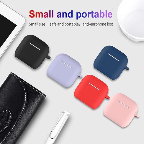for Airpods 4th Case Cover, Soft Skin Silicone Case Cover with Keychain, Full Protective Case for Men and Women, Compatible with AirPods 4th Generation Case(Black) in Saudi Arabia