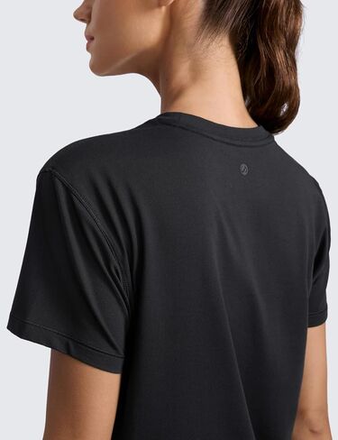 CRZ YOGA Cotton-Blend Workout Tops for Women Breathable Gym Athletic Short Sleeve Shirts Quick Dry Casual Basic T-Shirt in Saudi Arabia