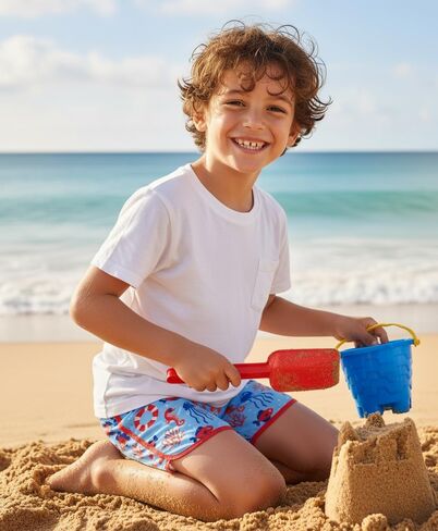 Cozople Boys Swim Trunks with Compression Liner Vintage Bathing Suit Quick Dry Swim Short Swimsuit 7-16T in Saudi Arabia