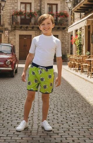 Cozople Boys Swim Trunks with Compression Liner Vintage Bathing Suit Quick Dry Swim Short Swimsuit 7-16T in Saudi Arabia