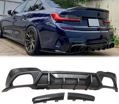 الناشر الخلفي لـ BMW 3 Series G20 M Sport 330i 340i 320i 330e M340i 2019-2022 Gloss Black ABS Pumper Lip Spoiler Lower Lower in Kuwait