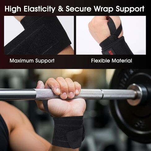 Wrist Wraps for Weightlifting & Lifting Straps Set for Strength Training, Deadlifting, Powerlifting Gym Straps, Durable Wrist Support for Men & Women in Saudi Arabia