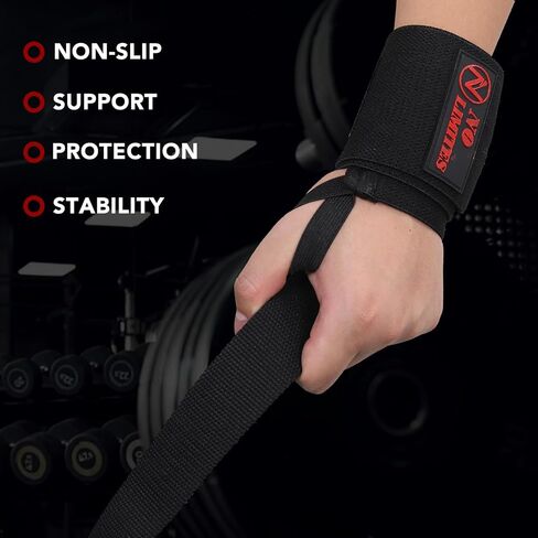 Wrist Wraps for Weightlifting & Lifting Straps Set for Strength Training, Deadlifting, Powerlifting Gym Straps, Durable Wrist Support for Men & Women in Saudi Arabia