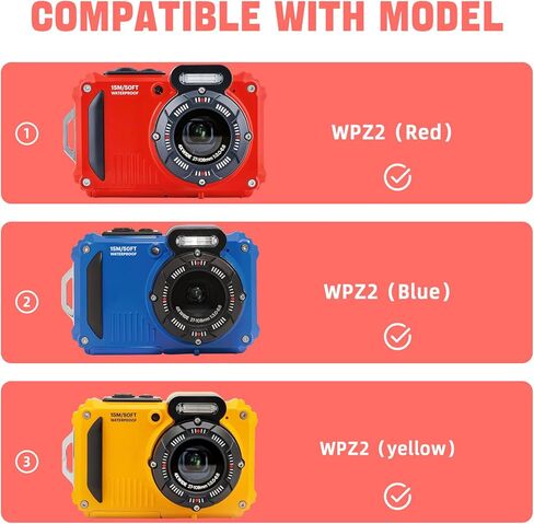 حافظة على الكاميرا الرقمية المقاومة للماء Kodak Pixpro WPZ2 ، وهي حالة كاميرا فوتوغرافية كاملة 1080 بكسل مع جيب شبكي لكابل USB والبطارية والمحول ، Blackyellow (Case فقط) in Kuwait