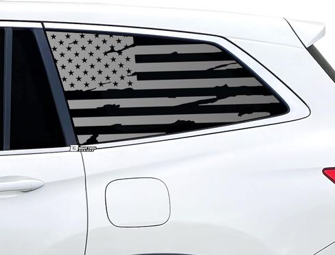 BOGAR TECH DESIGNS Precut Quarter Window American Flag Vinyl Decal Sticker Compatible with Honda Pilot 2016-2022, Matte Black in Saudi Arabia