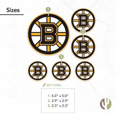 ملصق من الفينيل مطبوع عليه Desert Cactus Boston Bruins Team NHL National Hockey League ملصق من الفينيل لزجاجة مياه للكمبيوتر المحمول ودفتر قصاصات السيارة (النوع 3 - الشعار الرئيسي) in Saudi Arabia