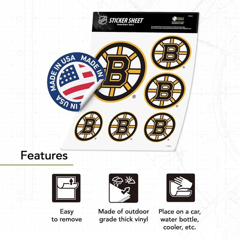 ملصق من الفينيل مطبوع عليه Desert Cactus Boston Bruins Team NHL National Hockey League ملصق من الفينيل لزجاجة مياه للكمبيوتر المحمول ودفتر قصاصات السيارة (النوع 3 - الشعار الرئيسي) in Saudi Arabia