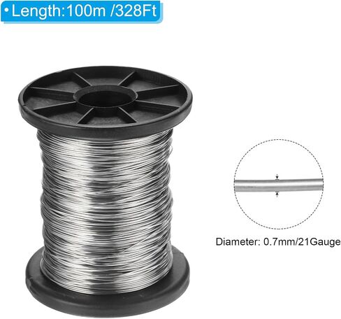 PATIKIL 304 Stainless Steel Wire, 328 Ft 0.8mm 20 Gauge Jewelry Wire Craft Wire Beading Wire for Jewelry Making Bracelets Beading DIY Crafts, Silver in Saudi Arabia