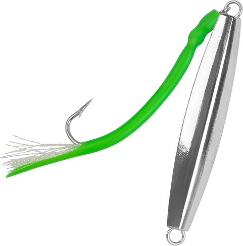 Diamond Jigs Fishing Saltwater Lures with Split Tube Tail and Stainless Steel Hook Metal Jigging Spoon Baits for Surf Fishing Bottom Bouncing Sinking Casting Jigging in Saudi Arabia
