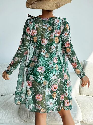 3 Piece Set Women Sexy Bikini Set Swimsuit Tropical Beach Cover-up Kimono Swimwear Suitable for Travel, Party, Dating in Saudi Arabia