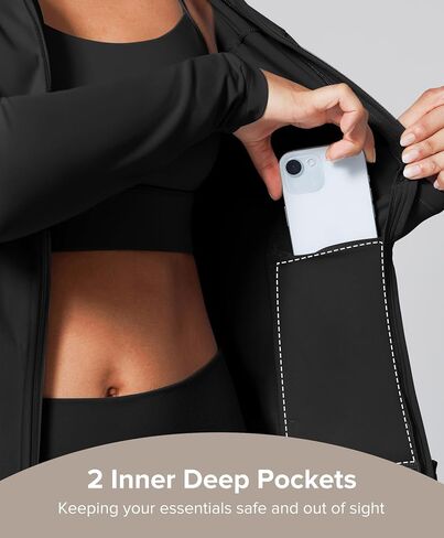 BRXL Workout Athletic Zip Up Jackets for Women Running Gym Yoga Sport Track Jacket Slim Fit Tight Activewear w 4 Pockets in Saudi Arabia