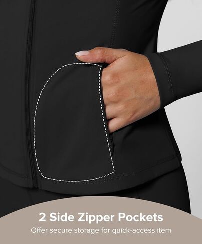 BRXL Workout Athletic Zip Up Jackets for Women Running Gym Yoga Sport Track Jacket Slim Fit Tight Activewear w 4 Pockets in Saudi Arabia