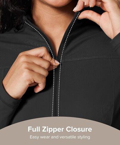 BRXL Workout Athletic Zip Up Jackets for Women Running Gym Yoga Sport Track Jacket Slim Fit Tight Activewear w 4 Pockets in Saudi Arabia