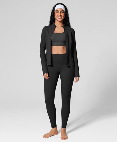 BRXL Workout Athletic Zip Up Jackets for Women Running Gym Yoga Sport Track Jacket Slim Fit Tight Activewear w 4 Pockets in Saudi Arabia