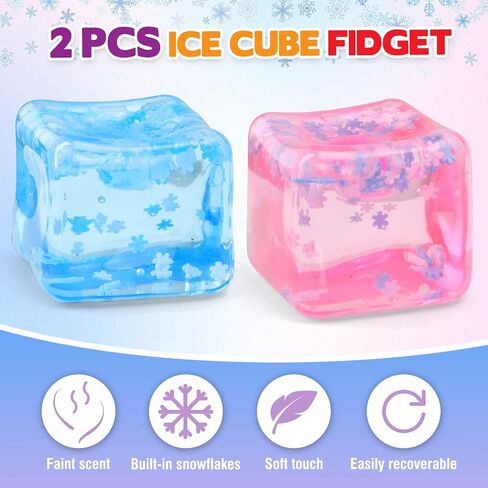لعبة Ice Cube Toy لجميع الأعمار: 3 PCS ألعاب التململ الحسية ، كرات الإجهاد المربعة ، جوائز الفصول الدراسية ، هدية مكعبات الإغاثة من القلق للأطفال البالغين in Kuwait