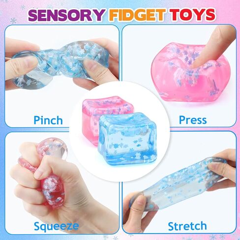 لعبة Ice Cube Toy لجميع الأعمار: 3 PCS ألعاب التململ الحسية ، كرات الإجهاد المربعة ، جوائز الفصول الدراسية ، هدية مكعبات الإغاثة من القلق للأطفال البالغين in Kuwait