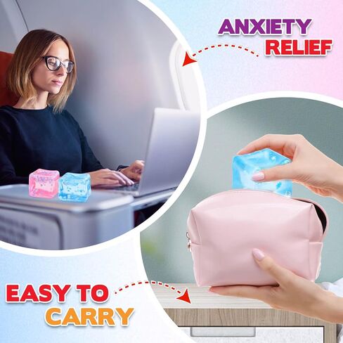 لعبة Ice Cube Toy لجميع الأعمار: 3 PCS ألعاب التململ الحسية ، كرات الإجهاد المربعة ، جوائز الفصول الدراسية ، هدية مكعبات الإغاثة من القلق للأطفال البالغين in Kuwait