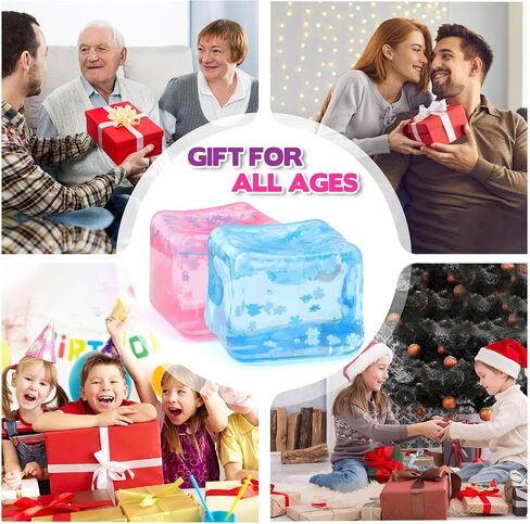 لعبة Ice Cube Toy لجميع الأعمار: 3 PCS ألعاب التململ الحسية ، كرات الإجهاد المربعة ، جوائز الفصول الدراسية ، هدية مكعبات الإغاثة من القلق للأطفال البالغين in Kuwait