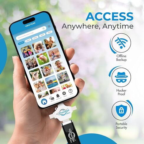 ThePhotoStick® Omni 256GB Photo Backup for iPhone, Android + Portable Case | Automatic Photo and Video Backup, iOS and Android, macOS and PC, Flash Drive, Water-Resistant and Shockproof Case in Saudi Arabia