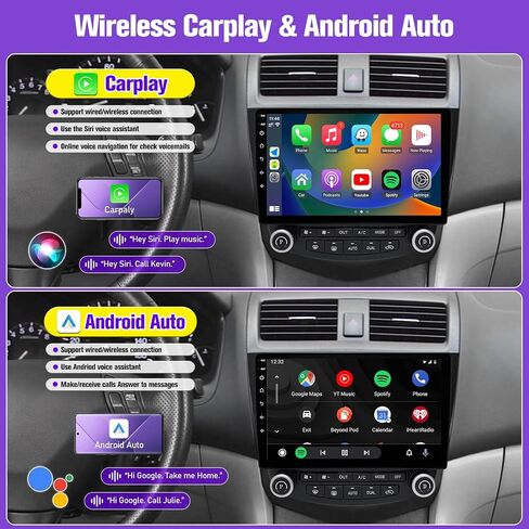 Radio for Honda Accord 8th 2008 2008 2010 2012 2013 مع Carplay & Android Auto ، شاشة 10.1 بوصة مع كاميرا النسخ الاحتياطي بلوتوث GPS التنقل (تناسب هوندا أكورد 2008-2013) in Kuwait