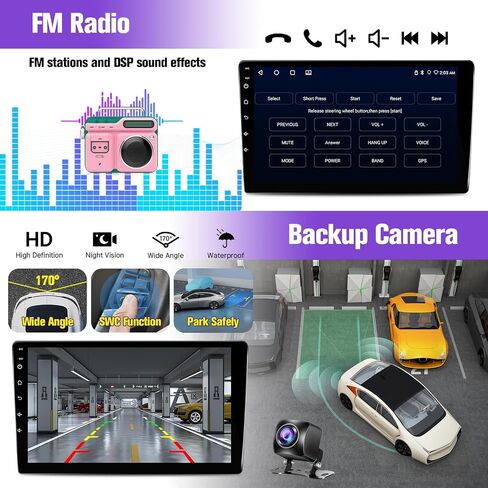Radio for Honda Accord 8th 2008 2008 2010 2012 2013 مع Carplay & Android Auto ، شاشة 10.1 بوصة مع كاميرا النسخ الاحتياطي بلوتوث GPS التنقل (تناسب هوندا أكورد 2008-2013) in Kuwait