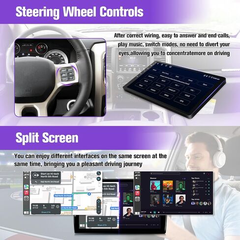 Radio for Honda Accord 8th 2008 2008 2010 2012 2013 مع Carplay & Android Auto ، شاشة 10.1 بوصة مع كاميرا النسخ الاحتياطي بلوتوث GPS التنقل (تناسب هوندا أكورد 2008-2013) in Kuwait