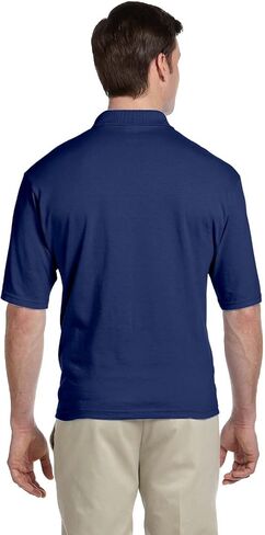 Jerzees 5.6 oz., 50/50 Jersey Pocket Polo with SpotShield, Large, BLACK in Saudi Arabia
