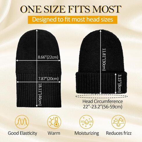 Satin Lined Slouchy Beanie Women-Winter Hats for Women Silk Lined Beanie for Winter Warm Cute Knit Hat in Saudi Arabia