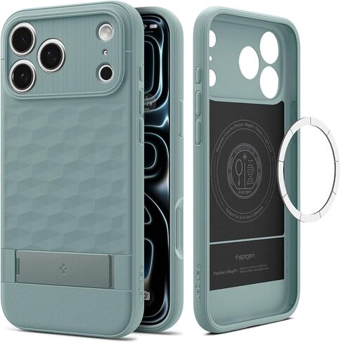 Spigen for iPhone 17 Pro Case ، Parallax S Magfit [TPU Covered Camera Control] [Kickstand] [متوافق مع Magsafe] - أسود غير لامع in Kuwait