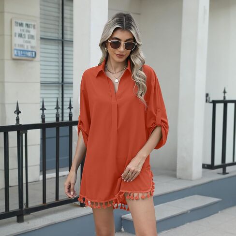 Women's Swimsuit Beach Cover Up Shirt Beachwear Bikini Bathing Suit for Swimwear Dress in Saudi Arabia
