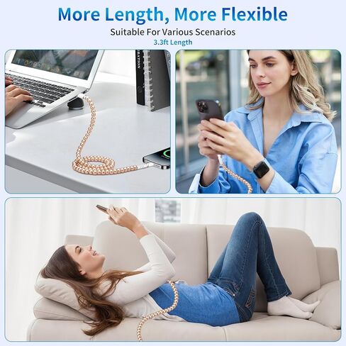 Samonpow USB C Cable 66W USB إلى USB C كابل الشحن السريع 3.3 قدمًا من النوع CDED من النوع C شحن الحبل الشاحن للنساء in Kuwait